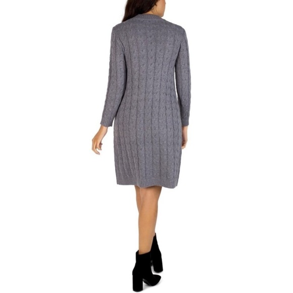 Sandra Darren Long Sleeve Double Pocket Sweater Knit Dress - Picture 3 of 4